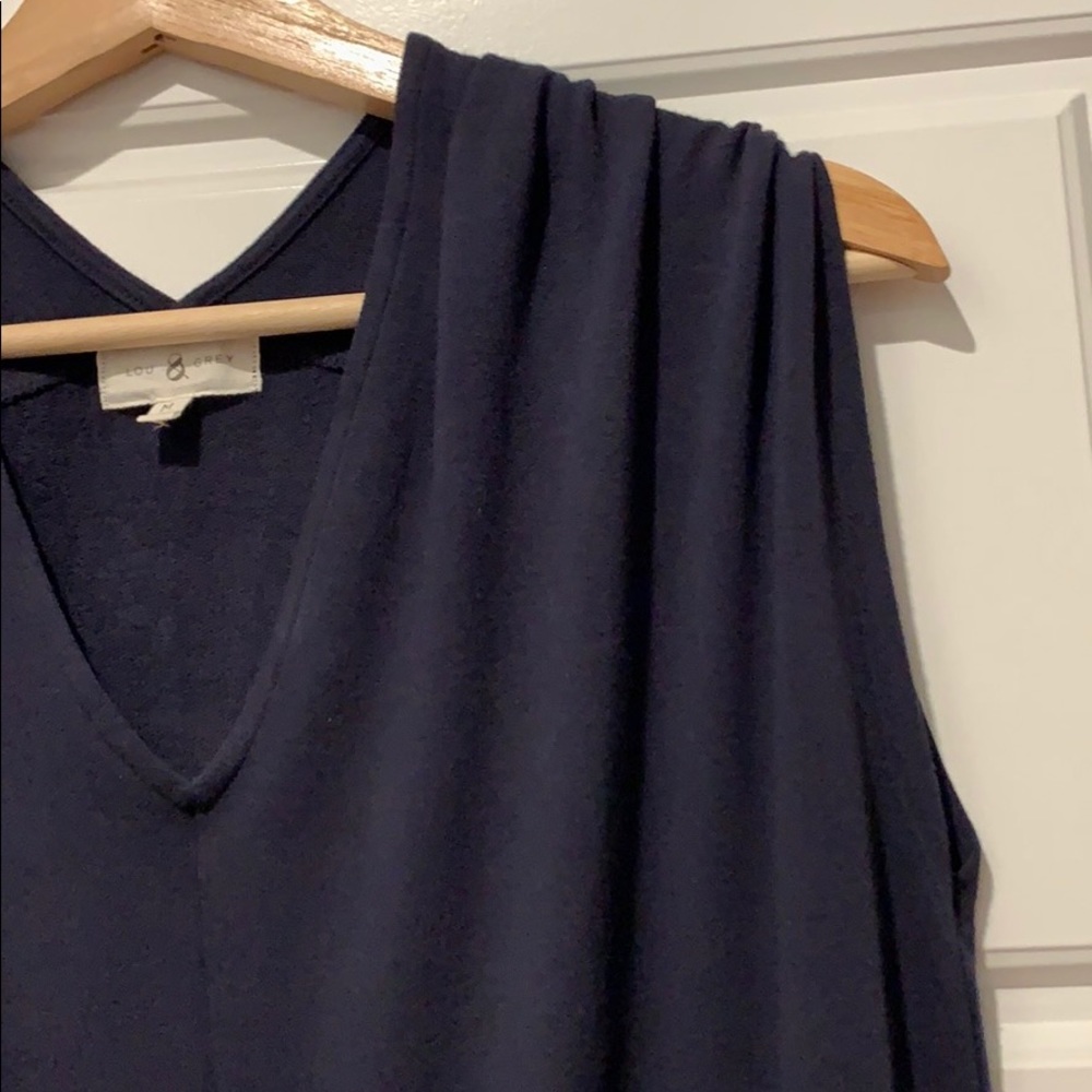 Navy knit sleeveless sweater dress - Picture 3 of 4